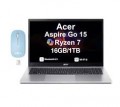 Acer - Upgraded - Aspire Go 15 Laptop 15.6 FHD Display (Ryzen 7 7730U, 32GB, 1TB SSD, Win 11 Pro) w/Dockztorm Wireless Mouse - Pure Silver