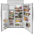 GE Profile - 28.7 Cu. Ft. Side-by-Side Built-In Smart Refrigerator with External Water & Ice Dispenser - Stainless steel