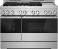 JennAir - NOIR 6.3 Cu. Ft. Freestanding Double Oven Gas True Convection Range with CustomClean™ - Floating Black Glass