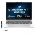 HP - Upgraded - OmniBook 5 16-ag1075cl Laptop, Ryzen AI 7 350, 32GB, 2TB SSD, 16.0 (1920x1200), 860M, W 11 Pro - Glacier Silver