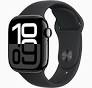 Apple Watch Series 10 (GPS+Cellular) 46mm Aluminum Case with Black Sport Band - M/L - Jet Black (AT&T)