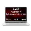 ASUS - Vivobook 16 Laptop 16.0 WUXGA Display (Snapdragon X X1-26-100, 16GB, Win 11 Home) w/Dockztorm Wireless Mouse - Silver