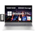 HP - Upgraded - 15.6'' FHD IPS Touchscreen Laptop,Intel i7-1255U,16GB DDR4 RAM,512GB SSD+288GB Docking Station Set,Win 11 Pro - Silver