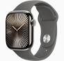 Apple Watch Series 10 (GPS+Cellular) 42mm Titanium Case with Stone Grey Sport Band - M/L - Natural (Verizon)