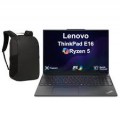 Lenovo - Upgraded - ThinkPad E16 Laptop 16.0 WUXGA Display (Ryzen 5 230, 32GB, 1TB SSD, AMD Radeon 760M, Win 11 Pro) w/17in Backpack - Black