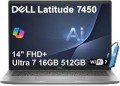 Dell - Upgraded - Latitude 7450 14'' FHD+ AI PC Laptop - Premium - Intel Core Ultra 7 165H - 16GB RAM - 512GB SSD - Thunderbolt - Win11Pro - Gray